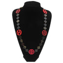 エルメス HERMES アヴァ HAVA レッドXブラウン バッファローホーン ラッカーウッド ネックレス 赤