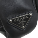 プラダ PRADA レザー クロスボディ ブラック レザー ボディバッグ マットブラック金具 黒 三角ロゴ