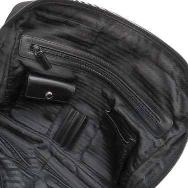 プラダ PRADA ナイロン ブリーフケース ブラック ナイロン ビジネスバッグ シルバー金具 黒 トート