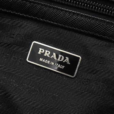 プラダ PRADA ナイロン ブリーフケース ブラック ナイロン ビジネスバッグ シルバー金具 黒 トート