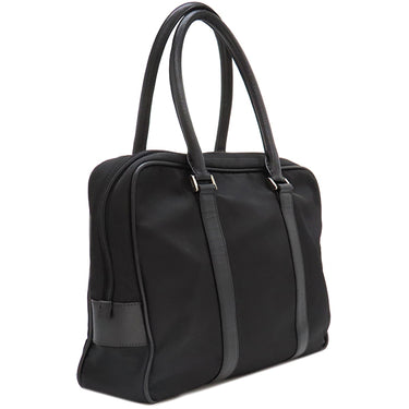 プラダ PRADA ナイロン ブリーフケース ブラック ナイロン ビジネスバッグ シルバー金具 黒 トート