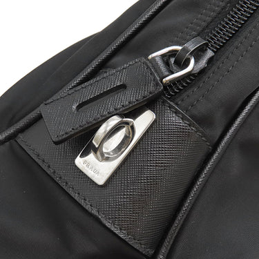 プラダ PRADA ナイロン ブリーフケース ブラック ナイロン ビジネスバッグ シルバー金具 黒 トート