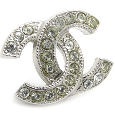 シャネル CHANEL ココマーク ハート シルバー メタル ラインストーン ピアス CCマーク