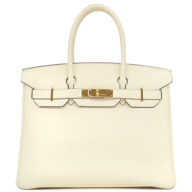 エルメス HERMES バーキン30 ナタ トリヨンクレマンス ハンドバッグ ゴールド金具 アイボリー