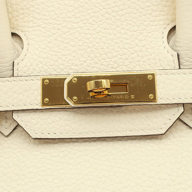 エルメス HERMES バーキン30 ナタ トリヨンクレマンス ハンドバッグ ゴールド金具 アイボリー