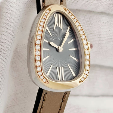 腕時計 ブルガリ BVLGARI セルペンティ 102968 クオーツ レディース K18PG×SS コンビ 純正ダイヤ ダブルスパイラル ピンクゴールド