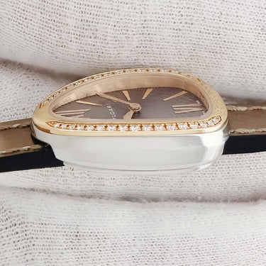 腕時計 ブルガリ BVLGARI セルペンティ 102968 クオーツ レディース K18PG×SS コンビ 純正ダイヤ ダブルスパイラル ピンクゴールド