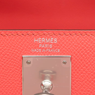 エルメス HERMES ケリー28 外縫い ローズテキサス ヴォーエプソン 2WAYバッグ シルバー金具 ショルダー