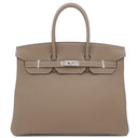 エルメス HERMES バーキン35 エトゥープ トゴ ハンドバッグ シルバー金具 グレージュ