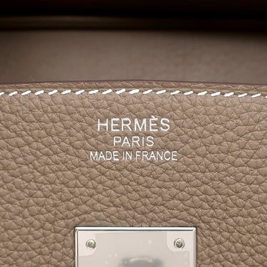 エルメス HERMES バーキン35 エトゥープ トゴ ハンドバッグ シルバー金具 グレージュ