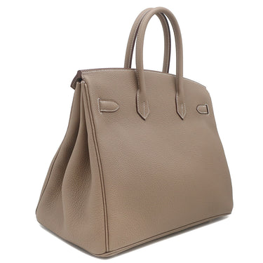 エルメス HERMES バーキン35 エトゥープ トゴ ハンドバッグ シルバー金具 グレージュ