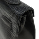 エルメス HERMES ケリー32 外縫い ブラック リザード 2WAYバッグ ゴールド金具 黒