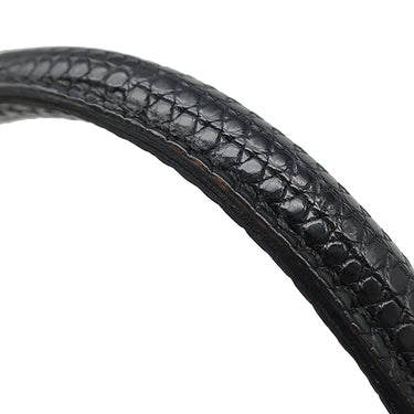 エルメス HERMES ケリー32 外縫い ブラック リザード 2WAYバッグ ゴールド金具 黒