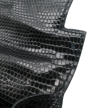 エルメス HERMES ケリー32 外縫い ブラック リザード 2WAYバッグ ゴールド金具 黒