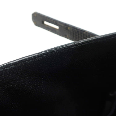 エルメス HERMES ケリー32 外縫い  ブラック リザード 2WAYバッグ ゴールド金具 黒