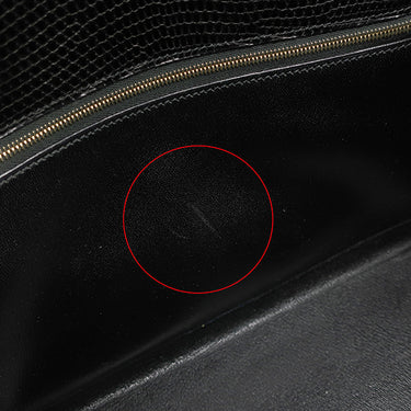 エルメス HERMES ケリー32 外縫い  ブラック リザード 2WAYバッグ ゴールド金具 黒