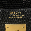 エルメス HERMES ケリー32 外縫い  ブラック リザード 2WAYバッグ ゴールド金具 黒