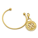 エルメス HERMES サークルカットアウト イエローゴールド GP バングル チャーム ブレスレット メタル ラウンド