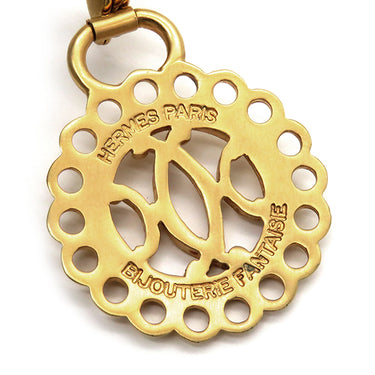 エルメス HERMES サークルカットアウト イエローゴールド GP バングル チャーム ブレスレット メタル ラウンド