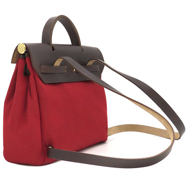 エルメス HERMES エールバッグ アドPM レッド×オレンジ キャンバス ヴァッシュハンター 2WAYバッグ ゴールド金具 赤 リュック バックパック