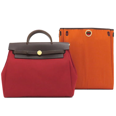 エルメス HERMES エールバッグ アドPM レッド×オレンジ キャンバス ヴァッシュハンター 2WAYバッグ ゴールド金具 赤 リュック バックパック
