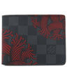 ルイヴィトン LOUIS VUITTON ポルトフォイユ スレンダー ロープパターン N41678 ダミエグラフィット ダミエグラフィットキャンバス 三つ折り財布 黒 赤 イニシャル刻印あり