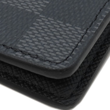 ルイヴィトン LOUIS VUITTON ポルトフォイユ スレンダー ロープパターン N41678 ダミエグラフィット ダミエグラフィットキャンバス 三つ折り財布 黒 赤 イニシャル刻印あり