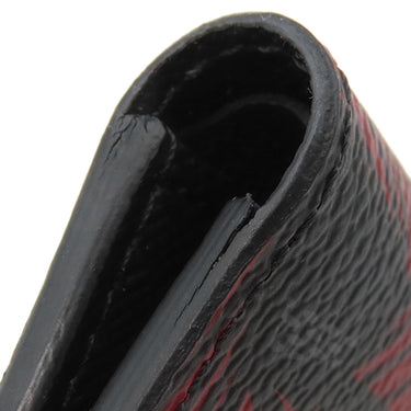ルイヴィトン LOUIS VUITTON ポルトフォイユ スレンダー ロープパターン N41678 ダミエグラフィット ダミエグラフィットキャンバス 三つ折り財布 黒 赤 イニシャル刻印あり