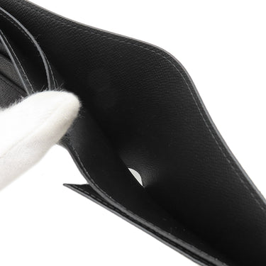 ルイヴィトン LOUIS VUITTON ポルトフォイユ スレンダー ロープパターン N41678 ダミエグラフィット ダミエグラフィットキャンバス 三つ折り財布 黒 赤 イニシャル刻印あり