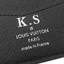 ルイヴィトン LOUIS VUITTON ポルトフォイユ スレンダー ロープパターン N41678 ダミエグラフィット ダミエグラフィットキャンバス 三つ折り財布 黒 赤 イニシャル刻印あり