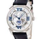 腕時計 クエルボ・イ・ソブリノス CUERVO Y SOBRINOS ヒストリアドール ルナ 3194.1BS 自動巻き メンズ トリプルカレンダー スケルトン 青針