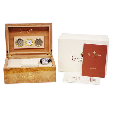 腕時計 クエルボ・イ・ソブリノス CUERVO Y SOBRINOS ヒストリアドール ルナ 3194.1BS 自動巻き メンズ トリプルカレンダー スケルトン 青針