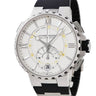 腕時計 ユリスナルダン ULYSSE NARDIN マリーン レガッタ 1553-155-3/40 自動巻き メンズ ホワイト ローマン バー クロノグラフ マリン