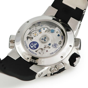 腕時計 ユリスナルダン ULYSSE NARDIN マリーン レガッタ 1553-155-3/40 自動巻き メンズ ホワイト ローマン バー クロノグラフ マリン