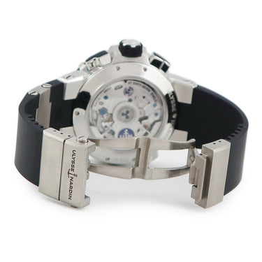 腕時計 ユリスナルダン ULYSSE NARDIN マリーン レガッタ 1553-155-3/40 自動巻き メンズ ホワイト ローマン バー クロノグラフ マリン