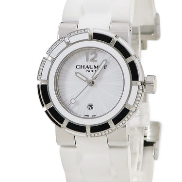 腕時計 ショーメ CHAUMET クラスワン W1722W-20W クオーツ レディース 純正ダイヤ ホワイト クォーツ デイト 3針 20周年記念モデル
