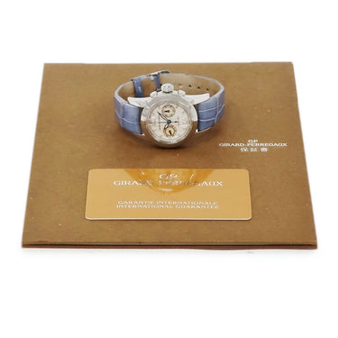 腕時計 ジラールペルゴ GIRARD PERREGAUX スモール クロノグラフ 80460.0.11.11M7 自動巻き レディース 純正ダイヤ シェル 青針 ローマン
