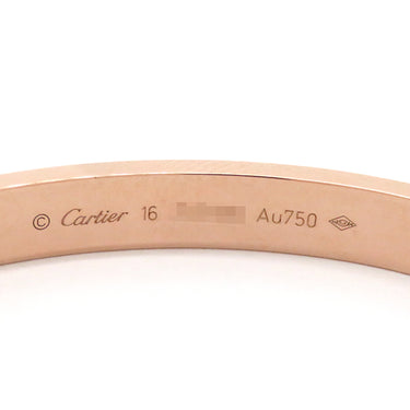カルティエ Cartier LOVE ラブブレス B6067416 ピンクゴールド K18PG #16 ブレスレット 750 18K 18金 バングル