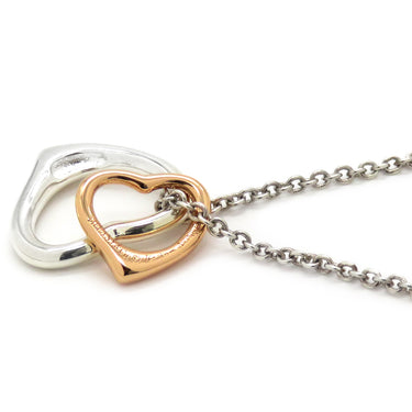 ティファニー Tiffany & Co ダブルオープンハート ピンクゴールド シルバー925 K18PG ネックレス 18K シルバー PG T&Co.