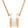 ブルガリ BVLGARI ビーゼロワン ネックレス 346082 ピンクゴールドXホワイト K18PG セラミック ネックレス B-zero1 ペンダント 18K 750PG 白 　