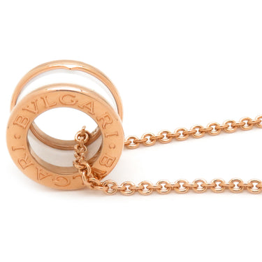 ブルガリ BVLGARI ビーゼロワン ネックレス 346082 ピンクゴールドXホワイト K18PG セラミック ネックレス B-zero1 ペンダント 18K 750PG 白 　