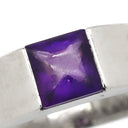 ノンブランド NON BRAND アメジスト リング ホワイトゴールド K18WG アメジスト リング 指輪 タンクリング 11号