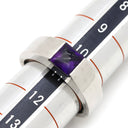 ノンブランド NON BRAND アメジスト リング ホワイトゴールド K18WG アメジスト リング 指輪 タンクリング 11号