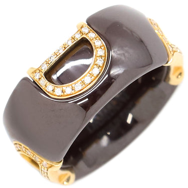 ダミアーニ DAMIANI Dアイコン ダイヤ D.ICON ピンクゴールドXブラウン K18PG ダイヤモンド セラミック リング 指輪 ディー アイコン 12.5号