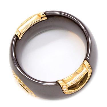 ダミアーニ DAMIANI Dアイコン ダイヤ D.ICON ピンクゴールドXブラウン K18PG ダイヤモンド セラミック リング 指輪 ディー アイコン 12.5号