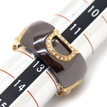 ダミアーニ DAMIANI Dアイコン ダイヤ D.ICON ピンクゴールドXブラウン K18PG ダイヤモンド セラミック リング 指輪 ディー アイコン 12.5号