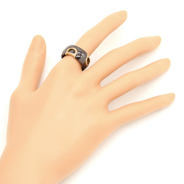 ダミアーニ DAMIANI Dアイコン ダイヤ D.ICON ピンクゴールドXブラウン K18PG ダイヤモンド セラミック リング 指輪 ディー アイコン 12.5号