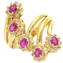 ノンブランド NON BRAND ルビー ダイヤ リング イエローゴールド K18YG ルビー ダイヤモンド リング 指輪 Au750 18K 18金 レッド 赤 13号