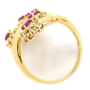 ノンブランド NON BRAND ルビー ダイヤ リング イエローゴールド K18YG ルビー ダイヤモンド リング 指輪 Au750 18K 18金 レッド 赤 13号