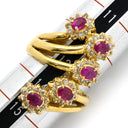 ノンブランド NON BRAND ルビー ダイヤ リング イエローゴールド K18YG ルビー ダイヤモンド リング 指輪 Au750 18K 18金 レッド 赤 13号